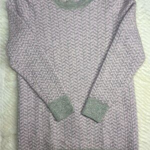 J. Crew Pink and Gray Patterned Sweater 100% CASHMERE!